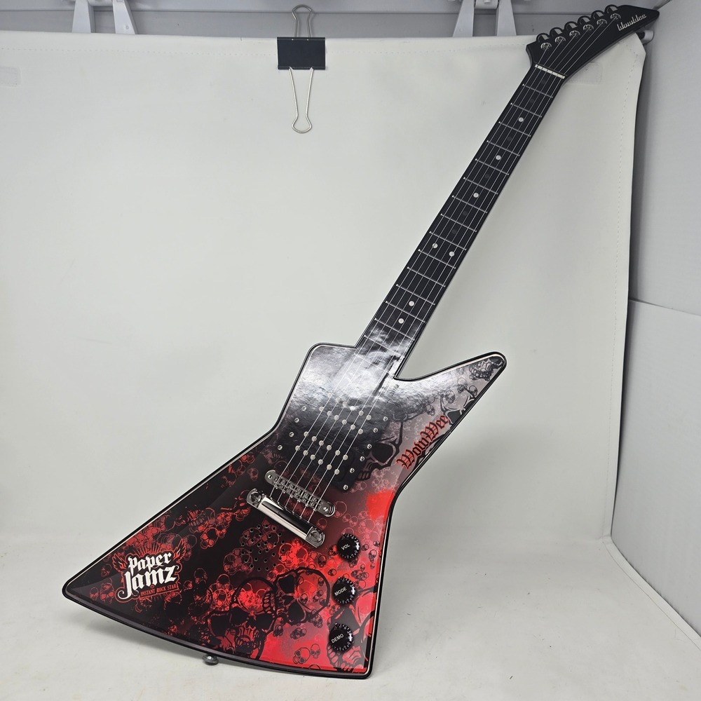WowWee Paper Jamz Instant Rock Star Guitar Red Black Skull Series 2 Explorer Toy